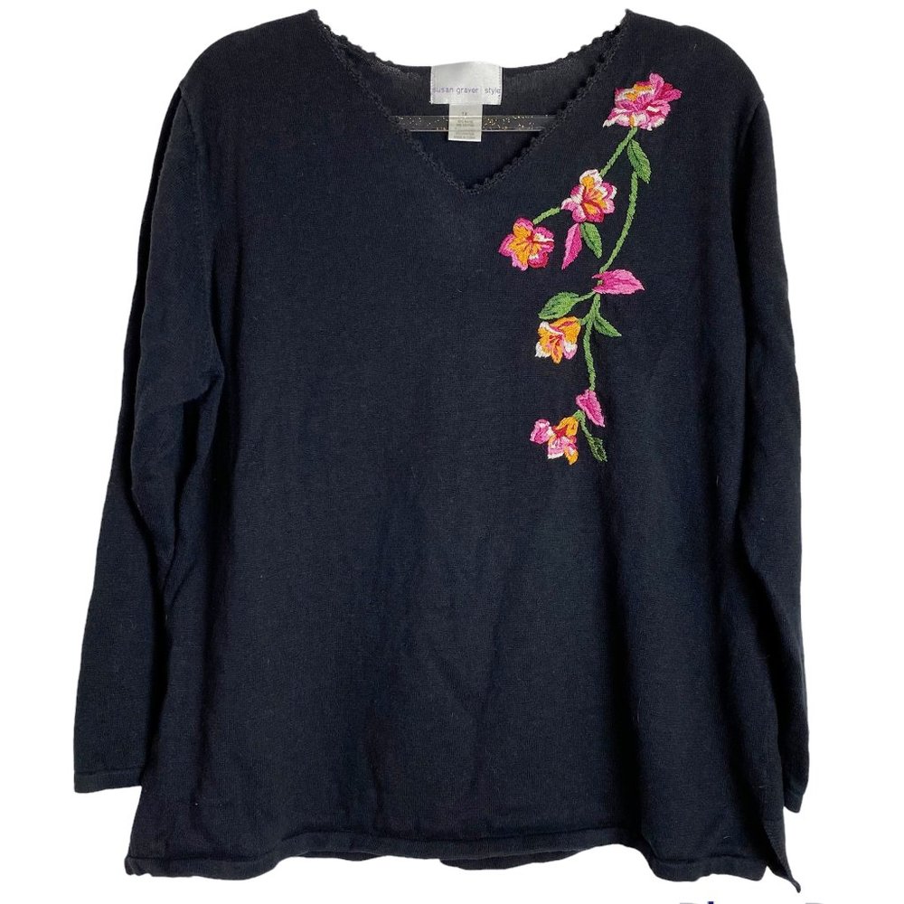 Susan Graver Embroidered Knit Top